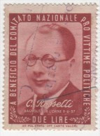 CLN 1945 Vignette 2 Lire - USATO - Pro Vittime Politiche: C. Rosselli - Fiscali