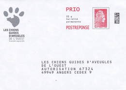 Entier Enveloppe  PAP Réponse Marianne L'Engagée- Chiens Guides D'aveugles--NEUF  .n° 231824........à Saisir - Prêts-à-poster: Réponse /Marianne L'Engagée