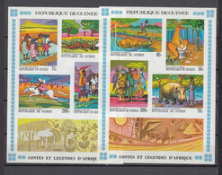 Guinea1968,8V In 2 Blocks,IMPERF,african Sagas And Fairy Tales, MNH/Postfris(L4397) - Autres & Non Classés