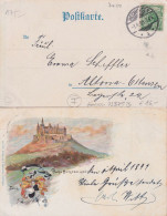 Burg Hohenzollern Mit Wappen  (Farblitho Fabié)       1899 - Hechingen