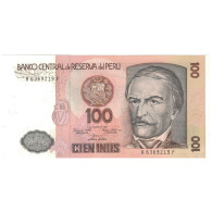 Billet, Pérou, 100 Intis, 1985, 1985-02-01, KM:132a, SPL+ - Perù