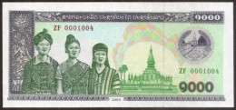 LAOS. 1000 Kip 2003. UNC. REPLACEMENT NOTE Prefix ZF - Laos