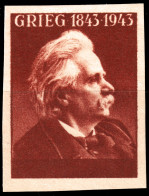 NORWAY - 1951 TEST Stamp In The Design & Shade Of The 1943 20öre Grieg Issue - Please See Description - MOGNH - Probe- Und Nachdrucke