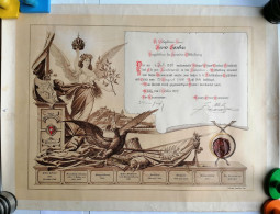 DIPLOM, DIPLOMA, Architekt Hans Pascher, 1899, Größe/Size 68x51 Cm - Diplômes & Bulletins Scolaires