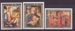 NIGER 1983 Mi. 872-874 Christmas Paintings Botticelli Imperforated Set ** - Natale