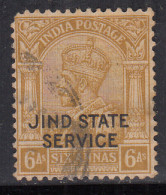 Delcampe - 6a Used Jind State SERVICE, KGV Series, SGO55 1927-1937, British India - Jhind