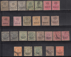 25 Used / MH /Gum Washed, Jind State SERVICE, KGV Series, 1914-1924, British India - Jhind