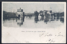 %746 ROMA - PONTE MILVIO , LA PIENA DEL 1900 ( RETRO INDIVISO ) - Pontes