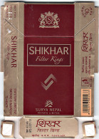 Nepal Shikar (Mini) Cigarettes Empty Hard Pack Case/Cover Used - Etuis à Cigarettes Vides