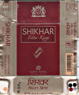 Nepal Shikar Cigarettes Empty Hard Pack Case/Cover Used - Estuches Para Cigarrillos (vacios)