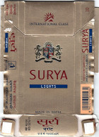 Nepal Surya Lights Cigarettes Empty Hard Pack Case/Cover Used - Sigarettenkokers (leeg)