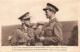 BELGIQUE - SM Le Roi Léopold III Et Le Général Denis, Ministre De La Défense Nationale - Cartes Postales Anciennes - Personnages Célèbres