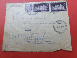 Enveloppe En Pneumatique De Montrouge Pour Vitry Et Redirigé Vers Villejuif En 1953 - N 188 - 1921-1960: Période Moderne