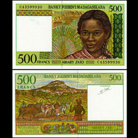 Madagascar 500 Francs , ND(1994), P-75b, Banknote, UNC - Madagascar