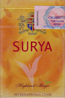 Nepal Surya Cigarettes Empty Hard Pack Case/Cover Used - Estuches Para Cigarrillos (vacios)