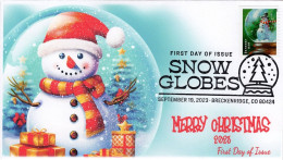 USA 2023 Christmas,Snow Globes,Gift,Frosty,Snowman,Snowflake,Winter Season,Holiday, FDC(**) - Brieven En Documenten