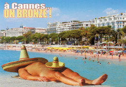 CPM - J - ALPES MARITIMES - A CANNES ... ON BRONZE ! - LA CROISETTE - SOMBRERO - Cannes