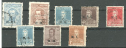 ARGENTINIEN Argentina ~1924 Lot 8 Marken + Ministerial-Aufdrucke M.I.I. - M.M. - M.G. - M.I. = Ministry Overprints - Oficiales