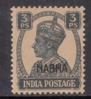 3p MH KGVI Nabha State 1940-1943, British India - Nabha