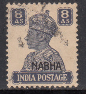 8a Used KGVI Nabha State 1940-1943, SG116, Cat., £60 British India, - Nabha