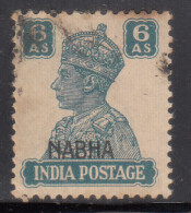 6a Used KGVI Nabha State 1940-1943, SG115, Cat., £75 British India, - Nabha