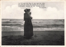 BELGIQUE - Heyst Sur Mer - Une Veuve D'un Marin Avec Son Enfant Se Rappelant Son Défunt époux  - Carte Postale Ancienne - Heist