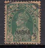 9p Used Nabha KGVI Series 1941-1945 SG97, British India - Nabha