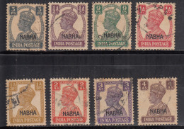 8v Used Nabha KGVI Series 1940-1943  British India - Nabha