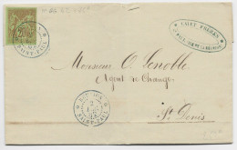 COLONIES 20C SAGE  LETTRE COVER  CACHET BLEU REUNION 2 DEC 1882 SAINT PAUL POUR ST DENIS - Briefe U. Dokumente