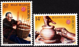 BELGIUM 1976 EUROPA: Handicrafts. Basketry Pottery. Complete Set, MNH - 1976