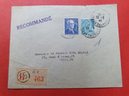 Branly + Mercure Sur Enveloppe En Recommandé De Paris Pour Paris En 1944 - N 211 - 1921-1960: Période Moderne