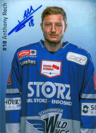Autogramm Eishockey Anthony Rech Schwenninger Wild Wings 18-19 Rouen Dijon Zug Iserlohn Roosters Villingen-Schwenningen - Sports D'hiver