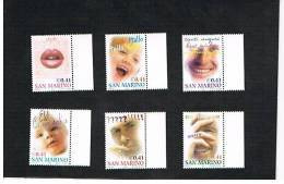 SAN MARINO - UNIF1887.1892    -  2002    FRANCOBOLLI AUGURALI   - NUOVI ** - Unused Stamps