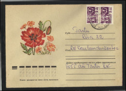 RUSSIA USSR Stationery USED ESTONIA  AMBL 1181 TARTU Flora Plants Flowers Poppy - Non Classés