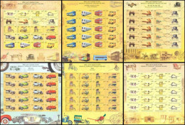 INDIA 2017 MEANS OF TRANSPORT THROUGH AGES COMPLETE SET OF 6 SHEETLET MS MNH - Nuevos