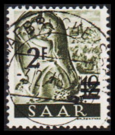 1947. Saar. Surcharge 2 F On 12 Pf. With Luxus Cancel. SCHAFBRÜCKEN 3.2.48. (MICHEL 229) - JF538202 - Oblitérés