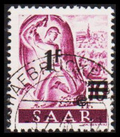 1947. Saar. Surcharge 1 F On 10 Pf. With Luxus Cancel. SCHAFBRÜCKEN 3.2.48. (MICHEL 228) - JF538205 - Oblitérés