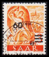1947. Saar. Surcharge 60 Cent On 3 Pf. With Luxus Cancel. SCHAFBRÜCKEN 3.2.48. (MICHEL 227) - JF538206 - Oblitérés