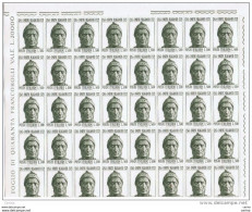 REPUBBLICA:  1965  DANTE  ALIGHIERI  -  S. CPL. 4  VAL. FGL. 50  N. ( £. 500  FGL. 40)  -  SASS. 1004/07 - Full Sheets