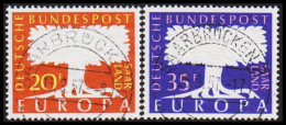 1957. Saar. EUROPA Cept Complete Set With Luxus Cancel.  (MICHEL 402-403) - JF538215 - Oblitérés