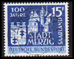 1957. Saar. Stadt Merzig 15 F. Luxus Cancel. (MICHEL 401) - JF538217 - Oblitérés