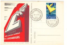 Luxembourg - Carte Postale FDC De 1954 - Oblit Luxembourg - Valeur 60 Euros - - Cartas & Documentos