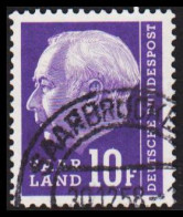 1957. Saar. Heuss 10 F. Very Fine Cancel. (MICHEL 413) - JF538226 - Oblitérés