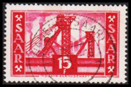 1952-1955. Saar. Industry 15 F. With Luxus Cancel.  (MICHEL 329) - JF538239 - Oblitérés