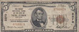 AMERICA USA 5 Dollars 1929 Series B 759967 A NEW YORK FEDERAL RESERVE BANK SOHRAN RR !! - Federal Reserve Notes (1928-...)