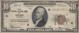 AMERICA USA 10 Dollars 1929 Series G 01915733 A CHICAGO FEDERAL RESERVE BANK SOHRAN RR !! - Federal Reserve Notes (1928-...)