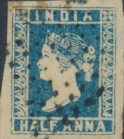 British India 1854 QV 1/2a Half Anna Litho/ Lithograph Stamp With 4 Margins As Per Scan - 1854 Compagnie Des Indes