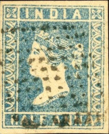 British India 1854 QV 1/2a Half Anna Litho/ Lithograph Stamp With 4 Margins As Per Scan - 1854 East India Company Administration