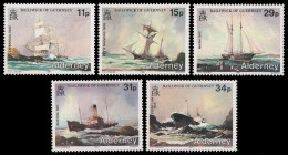 Alderney 1987 - Mi-Nr. 32-36 ** - MNH - Schiffe / Ships - Alderney