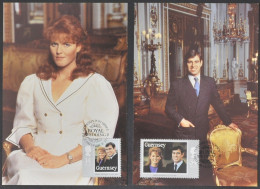 Guernsey 1986 - Mi-Nr. 361-362 - 2 Maxikarten - Hochzeit Prinz Andrew - Guernesey